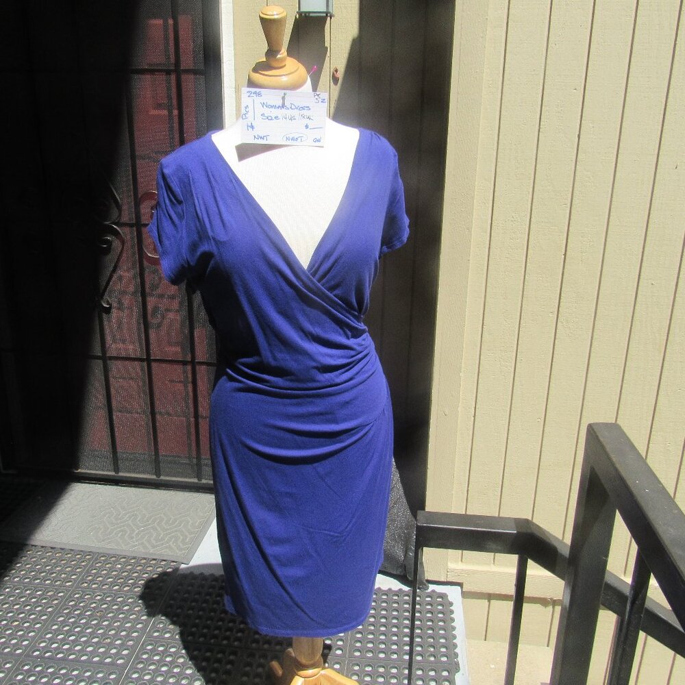#298  NEW WOMEN'S CLASSIC BLUE DRESS BY PHASE EIGHT  (SIZE 14US / 18UK)